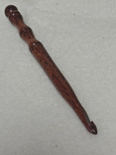 Hand carved BUBINGA WOOD YARN CROCHET HOOK size K