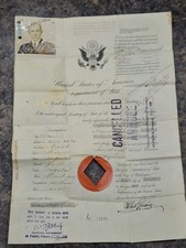 1918 U.S. State Department Passport w/ Consular Stamps France Italy