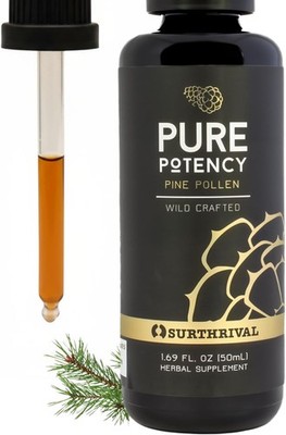 Surthrival: Pine Pollen Pure Potency Extract (1.69 fl oz), Increased Stamina,