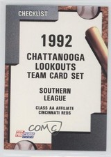 1992 Fleer ProCards Minor League Team Chattanooga Lookouts Checklist #3836 0q3