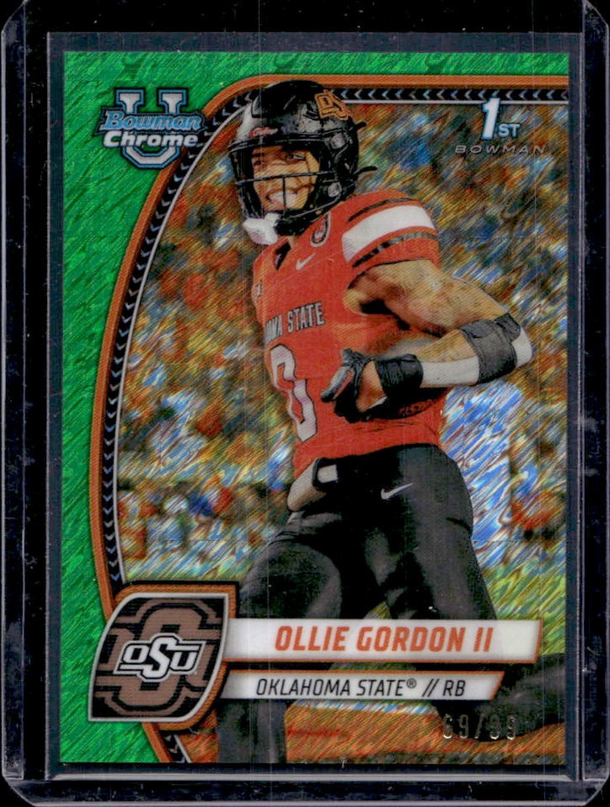 2024 Bowman Chrome U Ollie Gordon II Green Shimmer Refractor 1st #69/99