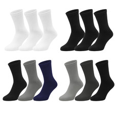 Mens Sports Socks 6 Pairs Cotton Rich Cushioned Everyday Crew Socks UK Size 6-11