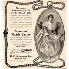 RF Simmons Co Simmons Lorgnette Chains Gifts Attleboro MA 1901 Clipping SAI6-7