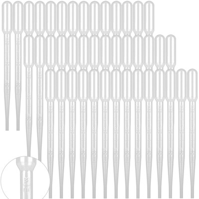 100 PCS 3ML Dropper Pipettes Essential Oil Transfer, Disposable Plastic Eye Drop
