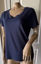 QUINCE Short Sleeve Modal Scoop Neck Tee Women’s Size M Navy Blue NWT