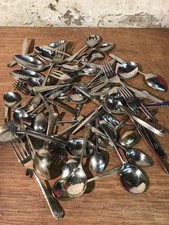 Job Lot Vintage Forks and Spoons Cutlery Stainless Chrome Nickle Silver