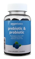 Amazon Basics Prebiotic & Probiotic Gummies, Blue 50 Count (Pack of 1)