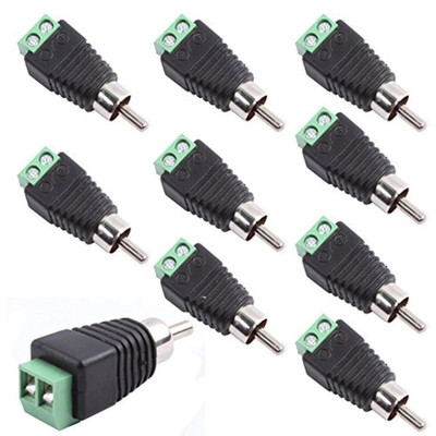 Exgoofit RCA Male Plug to AV Screw Terminal Audio/Video Connector 10-Pack, RCA P