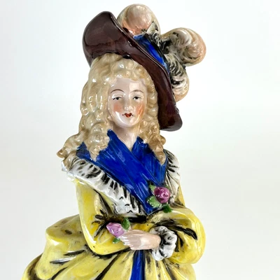 Antique German Rococo Revival Porcelain Lady Figurine 10" Thüringen Style - Image 1 of 4
