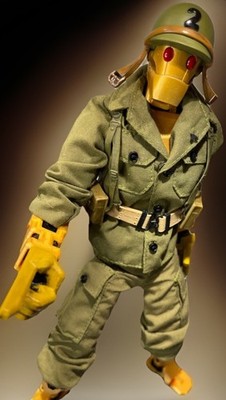1:6 Full Custom Creature Commandos GI ROBOT Figure w Guns Hands & Hot Toys Stand