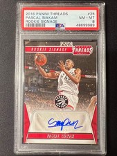 2016-17 Panini Threads Basketball Rookie Signage /199 #25 Pascal Siakam PSA 8