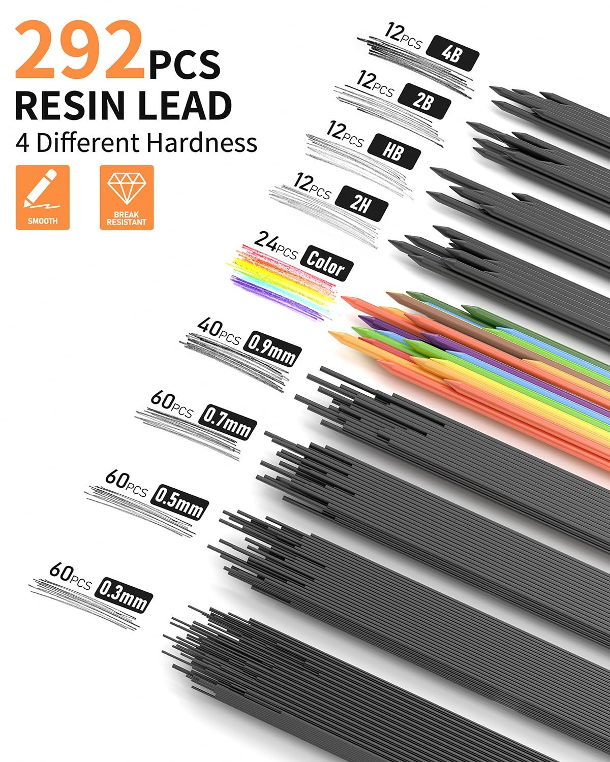 21 PCS Metal Mechanical Pencil Set with 10 Tubes Lead Refills Eraser Case