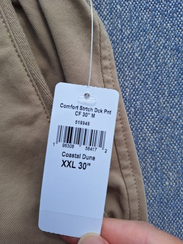 NWT LL Bean Comfort Stretch Dock Pants Mens XXL Dune Beige Coolmax 42-44 waist - Picture 6 of 7