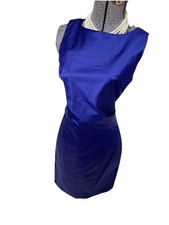 NEW $169 Talbots Dress Size 8 Fits Like 6 Royal Blue Dress Satin Shine Party NEW