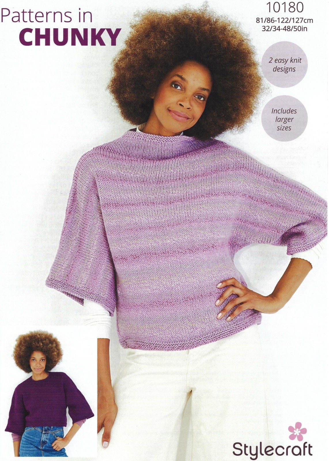 Stylecraft Chunky Knitting Pattern - 10180 Ladies Sweaters (2 Easy Knit Designs)