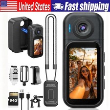 4K Mini Body Camera 64GB Waterproof Motorcycle POV Helmet Cam for Cycling Sports