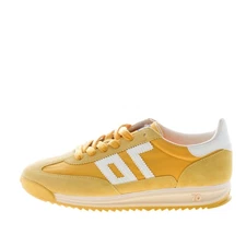 BACK 70 men shoes Barkley Jogger sneaker yellow fabric and suede with white