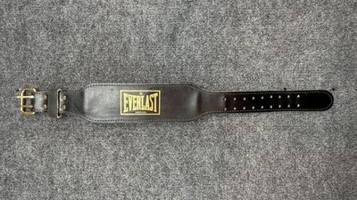 Everlast Model 1017 Weightlifting Powerlifting Belt Small Black Leather USA