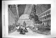 Old 1859 Interior Fine Arts Exhibition Palace Industry Paris France S Victorian