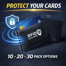RFID Blocking Card Sleeves Credit Card Protector Anti Theft Shield 10 20 30 Pack