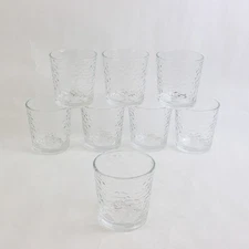 Set of 8 Libbey Chateau Textured Old Fashioned Glasses 3.75 Inch