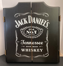 NICE!  Jack Daniels DART BOARD CABINET  set f...