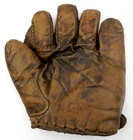 ANTIQUE J.C. HIGGINS SEARS ROEBUCK FULL FINGER LEATHER BASEBALL GLOVE 1920'S ERA