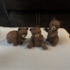 Vintage Homco Home Interiors Ceramic Brown Bear Figurines Set of 3 — photo 1