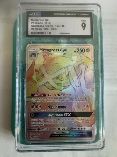 Pokemon TCG Metagross GX Hyper Rainbow Rare 157/145 Guardians Rising CGC 9