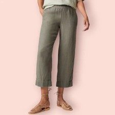 J. Jill Garment Dyed 100 Linen Wide Leg Crop Pants Size M