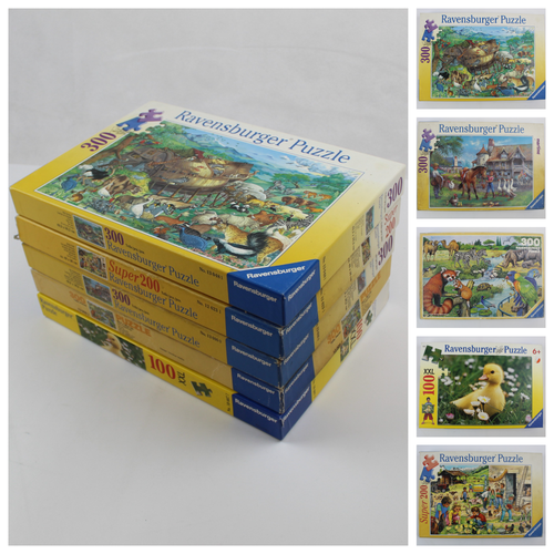 Konvolut, 5 Kinder Puzzle, 5-9 Jahre, Tiere , Ravensburger, 100-300 Teile
