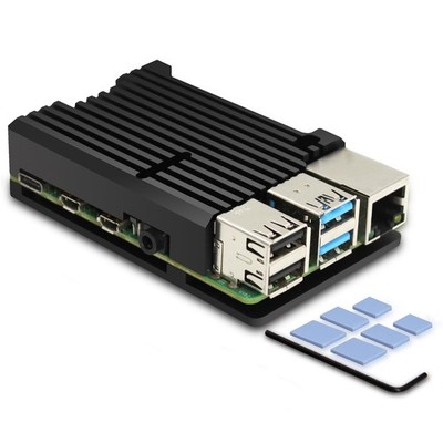 Raspberry Pi 4 Gehäuse mit 4B Case Aluminium Passiv Kühlung Speziell entwicke...