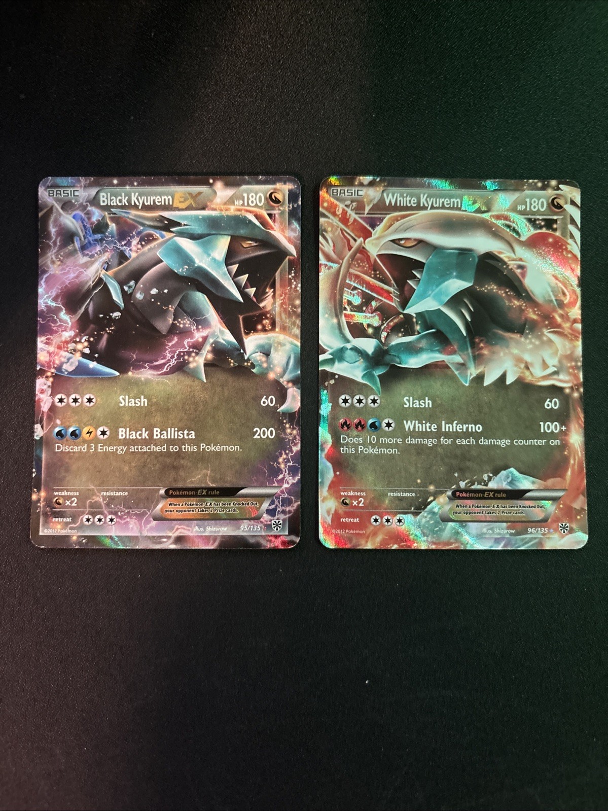 Pokemon TCG Black Kyurem EX 95 and White Kyurem EX 96
