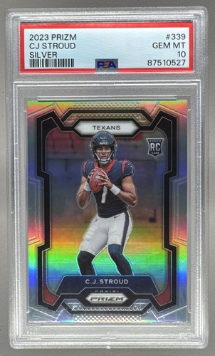 87510527 C.J. Stroud 2023 Panini Prizm #339 Silver Rookie RC PSA 10