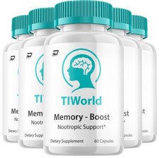 (5 Pack) Tiworld Brain Supplement Capsules – Tiworld All Natural Memory Focus