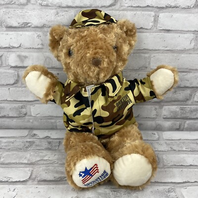 Operation Gratitude Military Buddy Bear Plush Camo Jacket Hat