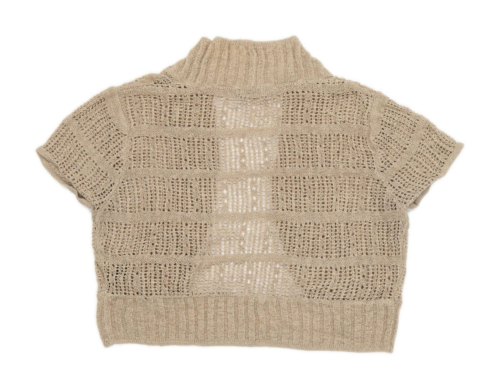 M\u0026Co Womens Size L Brown Crochet Shrug 