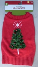 Target Ugly Sweater Dog Pet 3D Chrismtas Tree w/ Bells Red Costume New W/ Tags