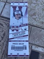 2016 MISSISSIPPI STATE VS SOUTH ALABAMA COLLEGE FOOTBALL TICKET STUB 9/3