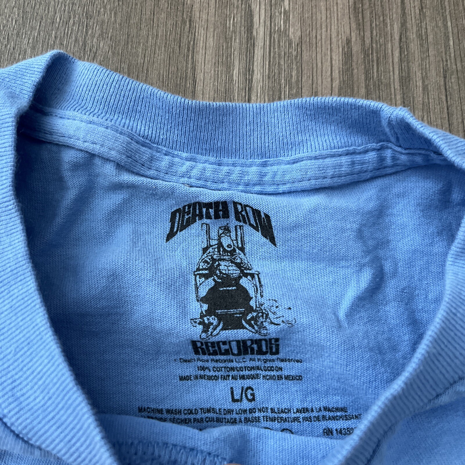 FILA Death Row Records T Shirt Uomo M 3 Nero Doberman Blu Manica Corta