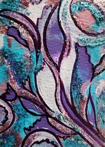 ACEO Original 100% Hand Painting, Abstract Acrylic 2.5 x 3.5 in.