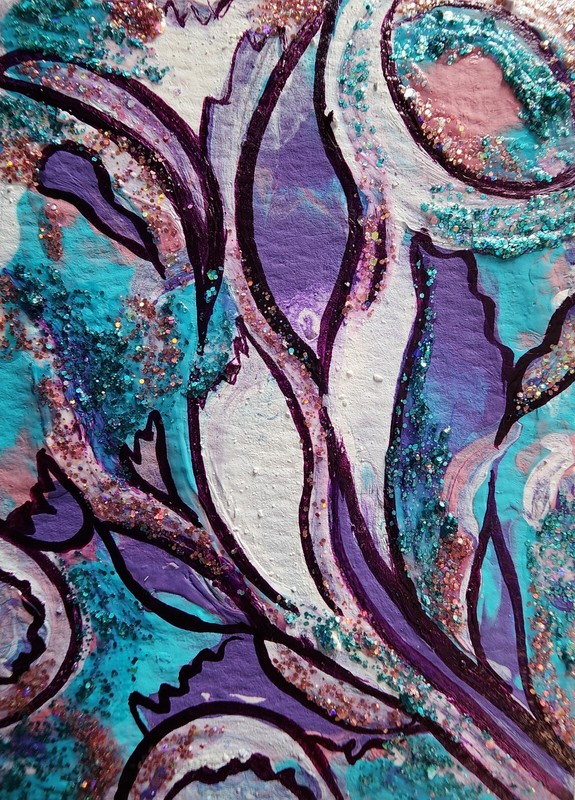 ACEO Original 100% Hand Painting, Abstract Acrylic 2.5 x 3.5 in.