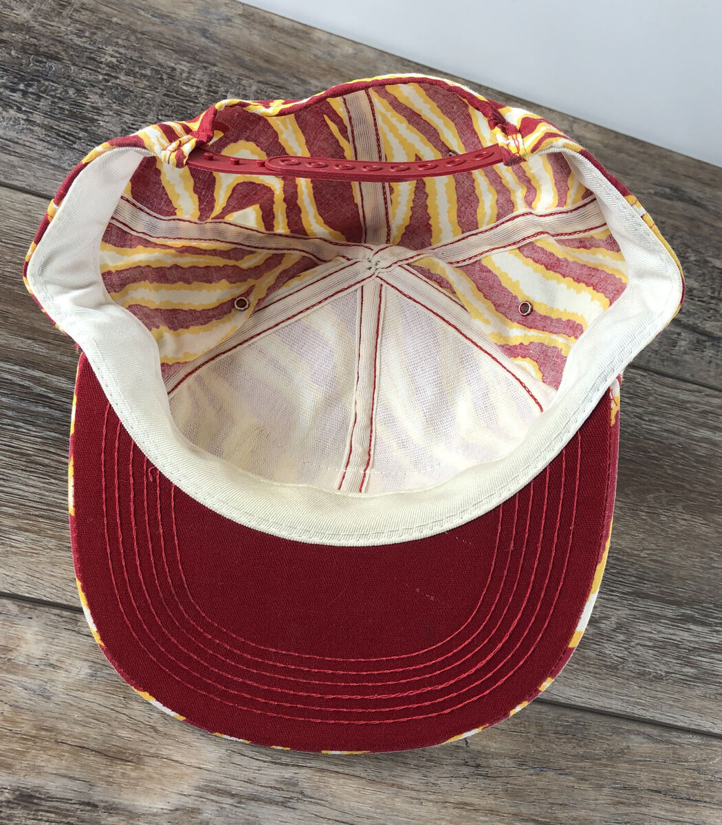 Vintage Snapback Hat - Zubaz Red Yellow White America's Vintage Snapback Hat - Zubaz Red Yellow White America's