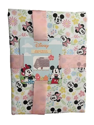 DISNEY MICKEY MOUSE MINNIE MOUSE FLANNEL BACK PEVA TABLECLOTH 60in x 84in