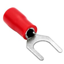 100 Spade Fork Terminal Connector Vinyl Red 22-18 GA AWG Gauge 10 Stud Speaker