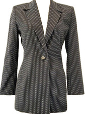 Dana Buchman Tailored Navy and White Stitched Pant Suit Size 2