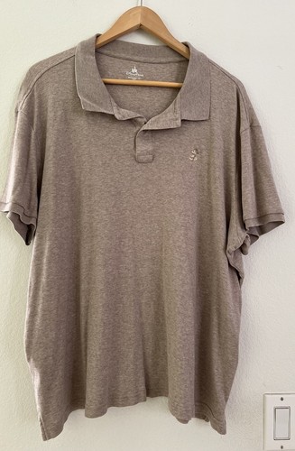Disney Parks Men's Polo Shirt Size XXL Modern Fit Mickey Mouse Beige S/L - Picture 1 of 20