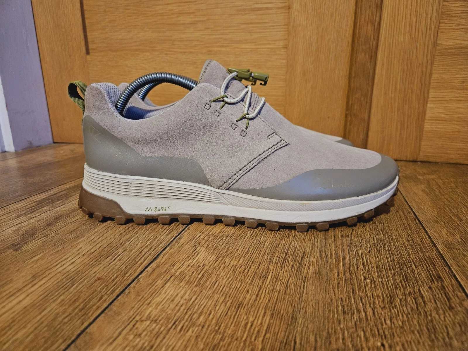 CLARKS ATL TREK KHAN MENS SAND SUEDE COMBI TRAINERS SHOES UK SIZE 8.5 G Exc Con