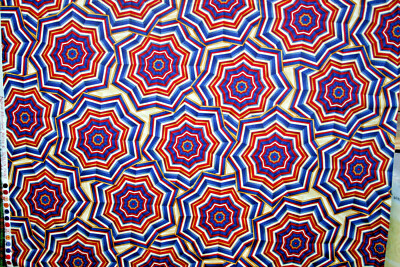 RED, WHITE AND BLUE CONCENTRIC STARS FROM HOFFMAN- 100% COTTON FABRIC