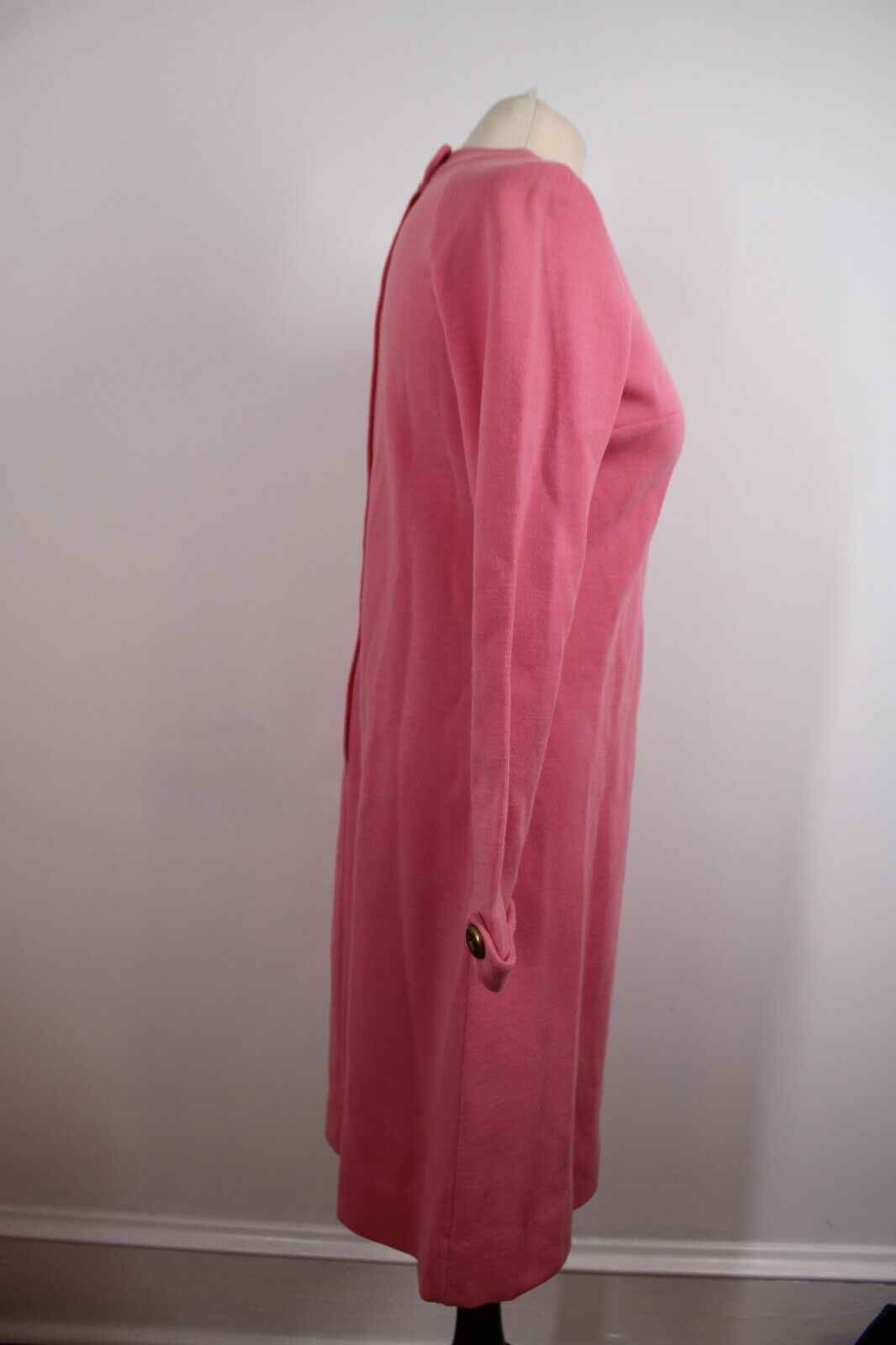 Vtg 60s Unbranded 12 Pink Knit Mod Shift Dress Ja… - image 3